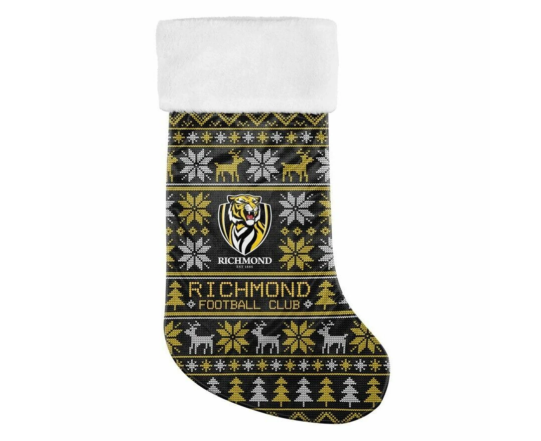 AFL Christmas Stocking - Richmond Tigers - Sweater Print - XMAS