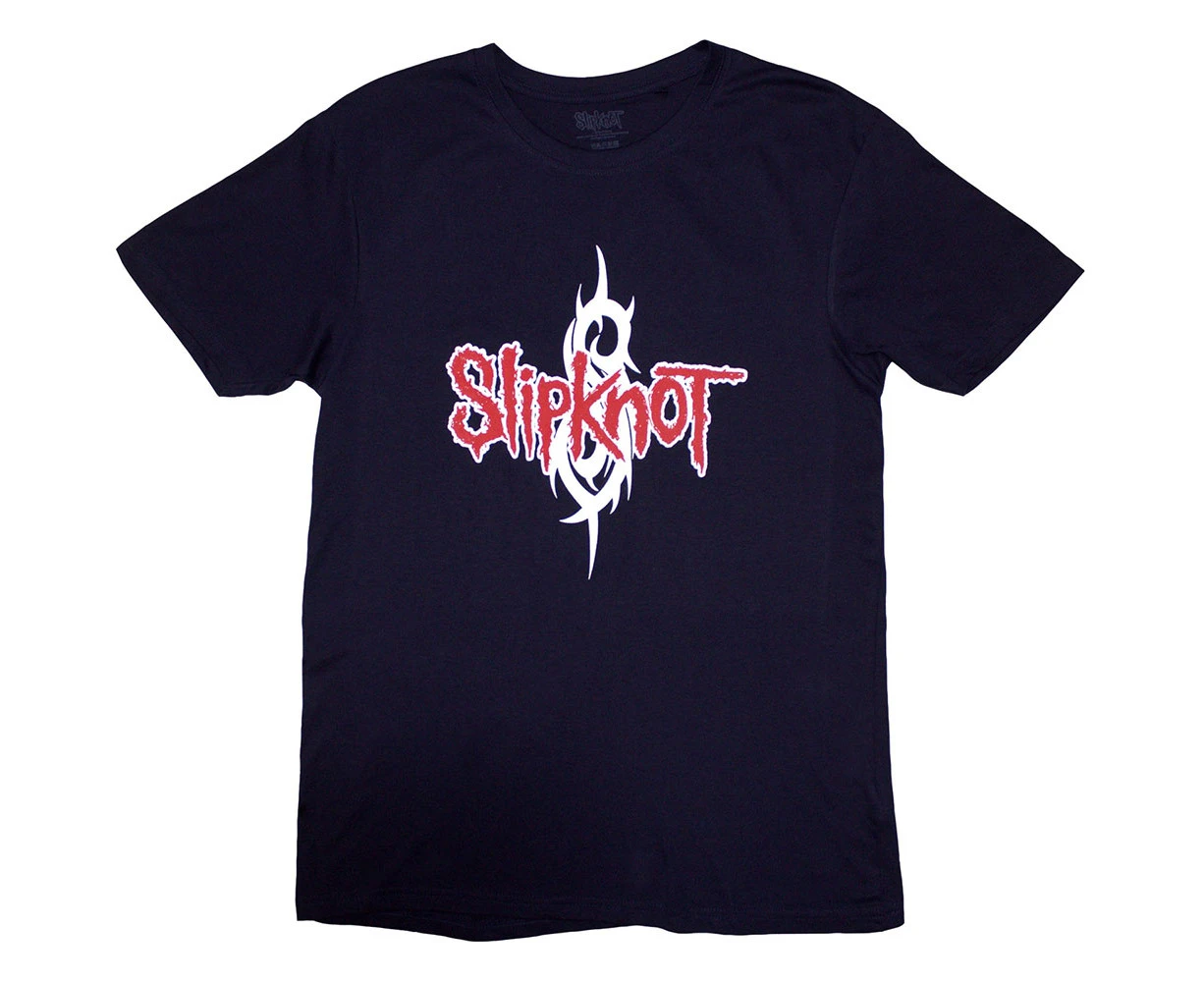 Slipknot Unisex Adult Barcode Back Print T-Shirt (Navy Blue) - RO12653