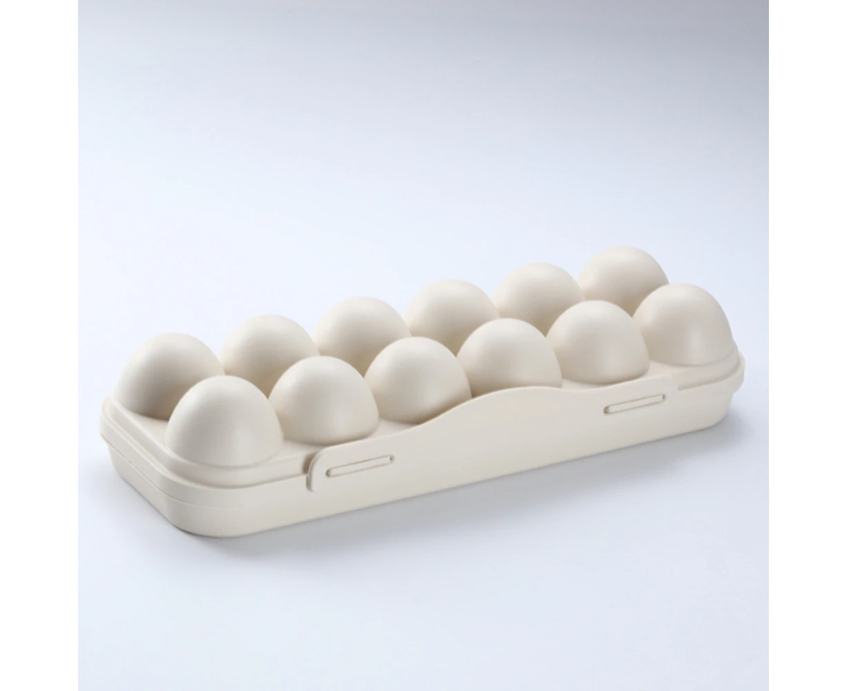 Irovami Egg Tray Refrigerator Storage Egg Holder Container With Lid Solid Color Household Kitchen Tool