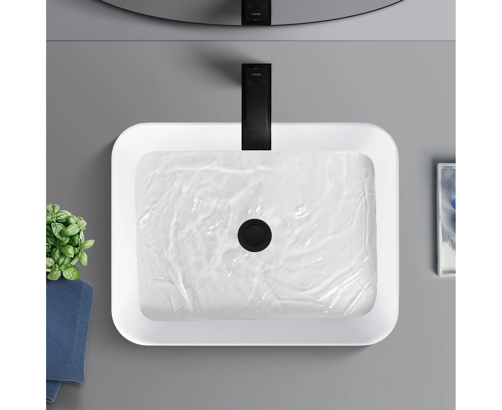 Bathroom Sink Basin Ceramic Vanity Sink Above counter Hand Wash Bowl Rectange 480x370mm