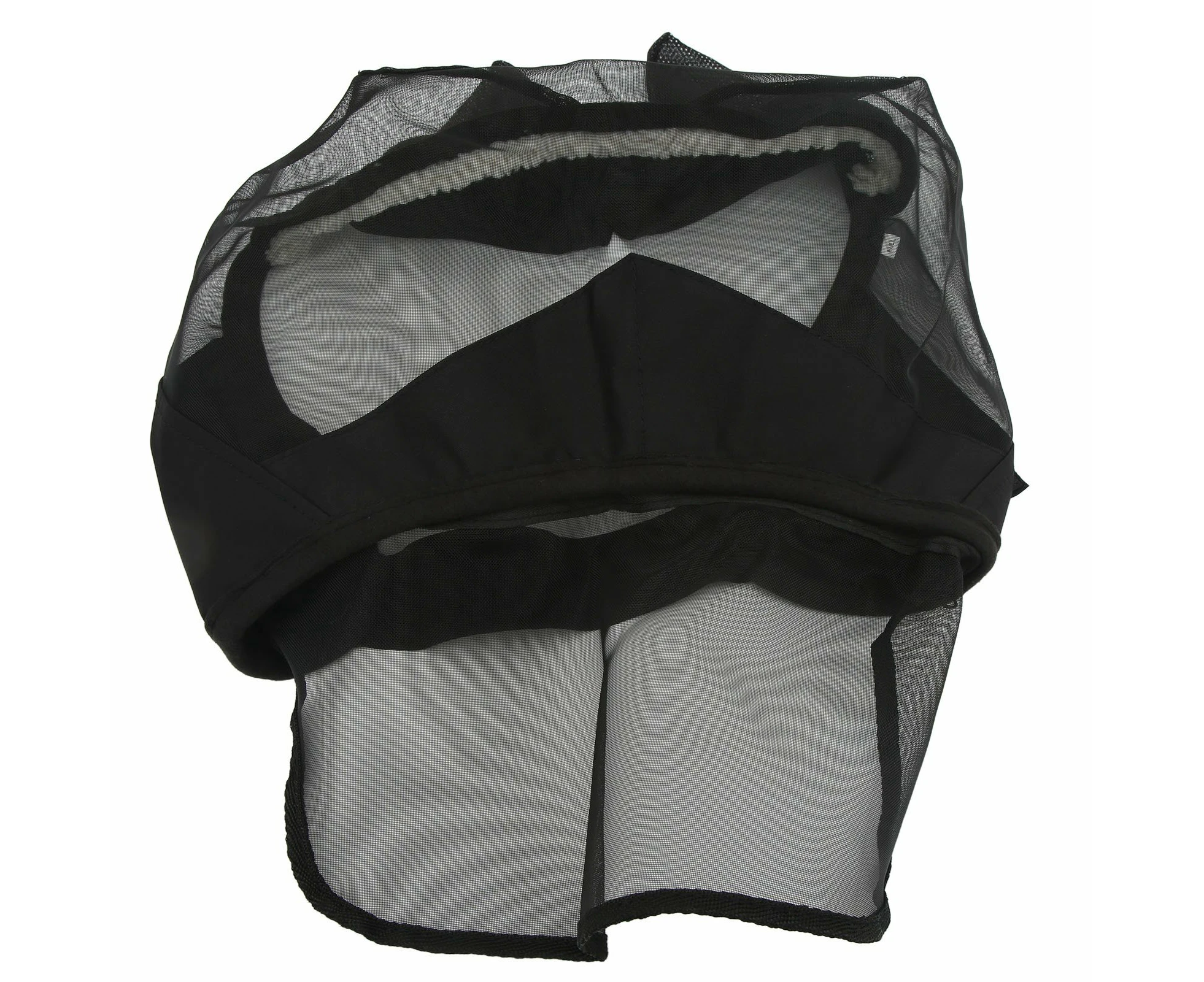 Horse Face Protective Cover Black Transparent Mesh Zipper Detachable Breathable Face Fly Cover For Insect Prevention