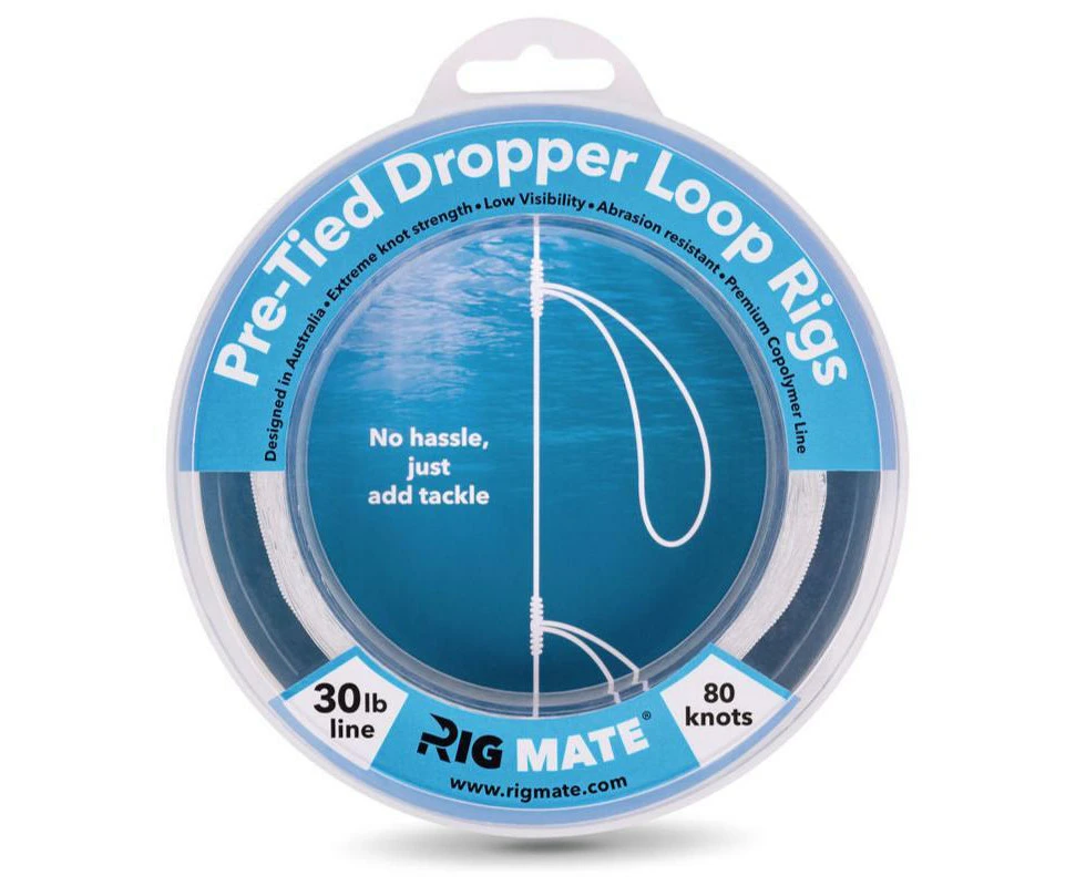 Rig Mate Pre Tied Dropper Loop Paternoster Monofilament Leader #30lb (80 Knots)