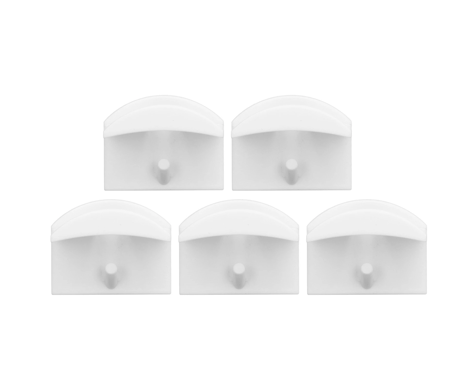 5 Pcs Wall Hat Rack Self Adhesive Baseball Hat Hanger Hook Earphone Necklace Storage Rack White