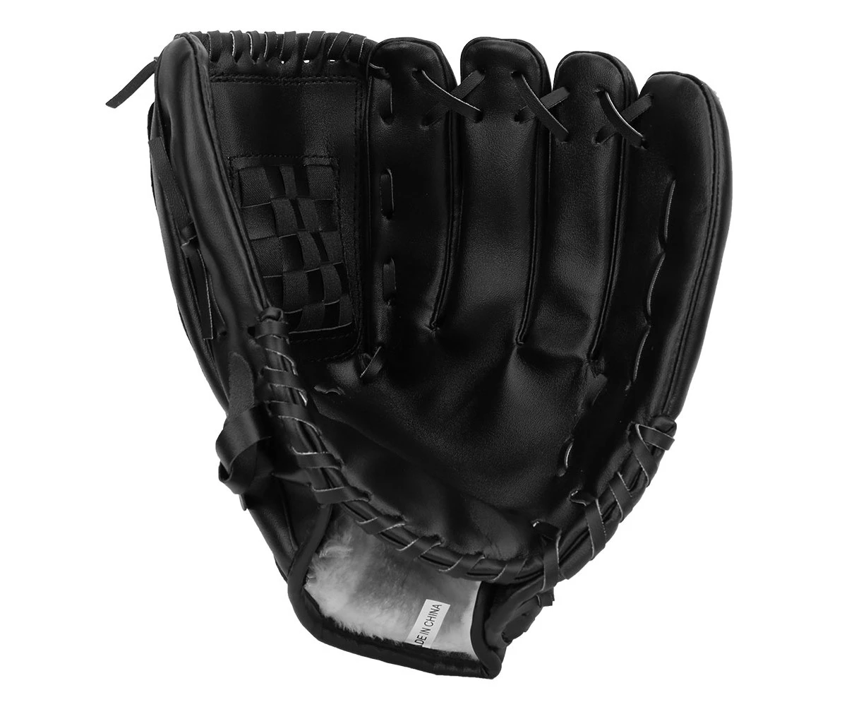 Pvc Thicken Baseball Glove Training Competition Gloves For  Children(Black 12.5Inch)