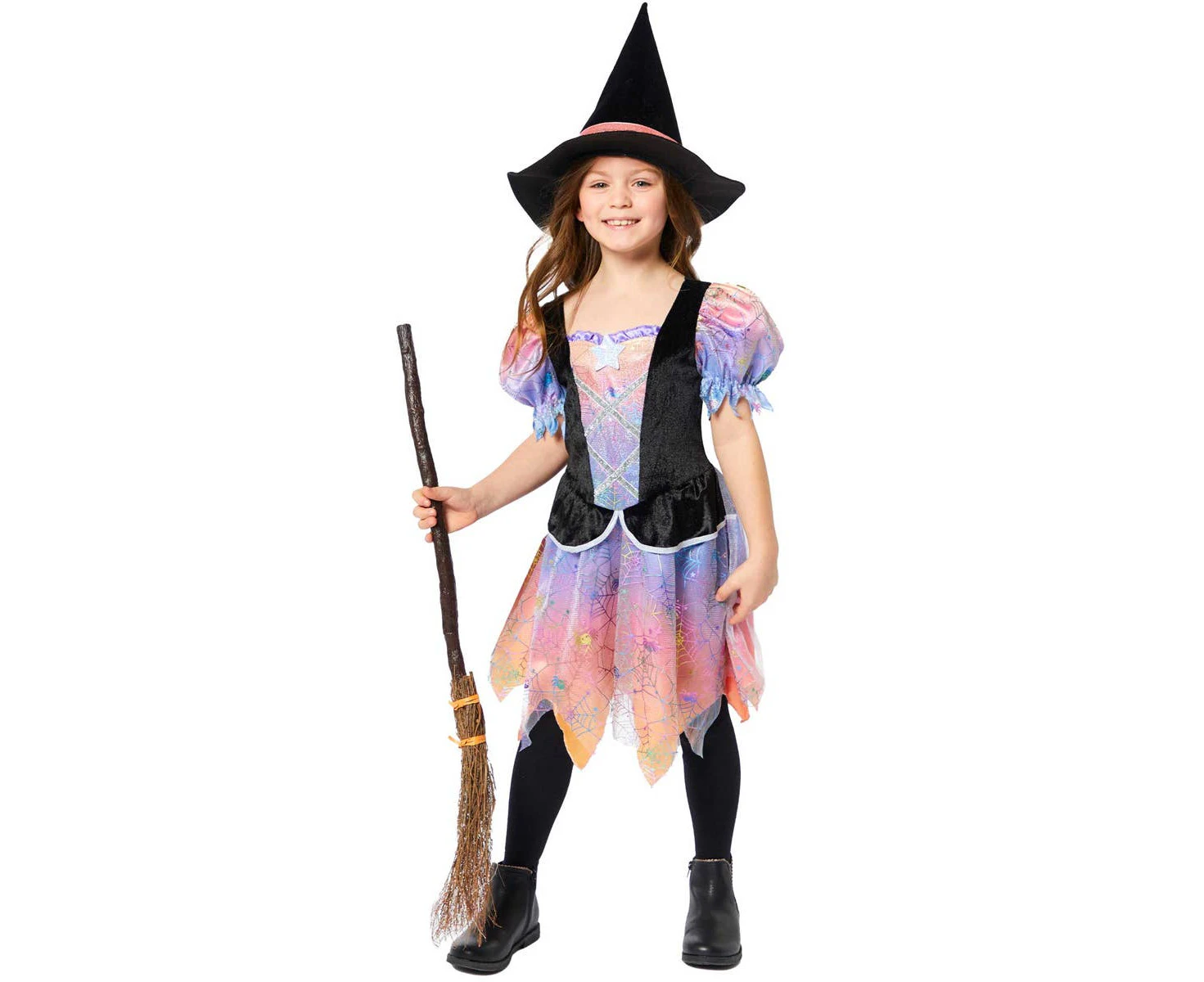 Pastel Ombre Witch Toddler Girls Halloween Costume - New