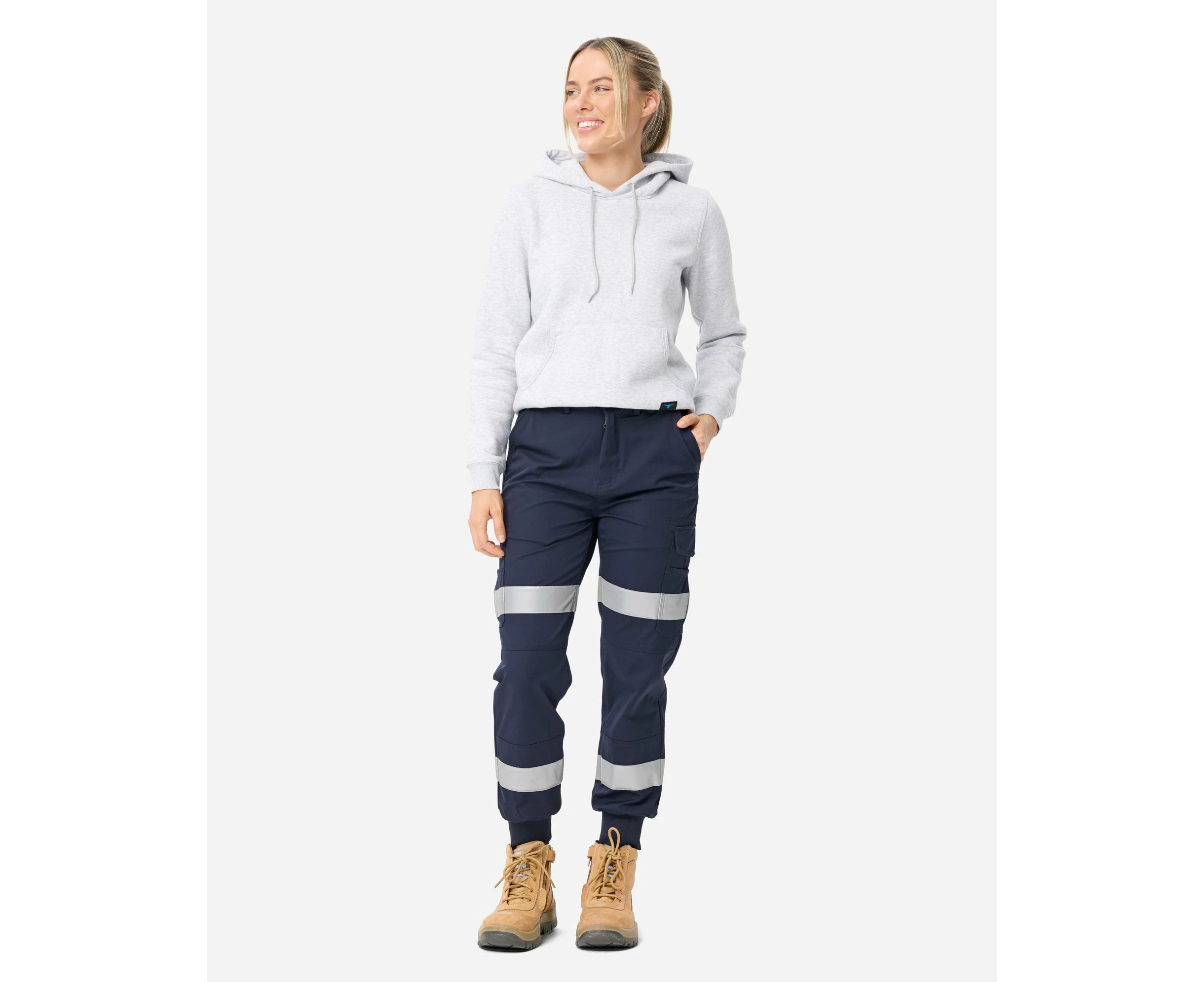 Womens Cuffed Reflective Light Pant - Stretchy tape