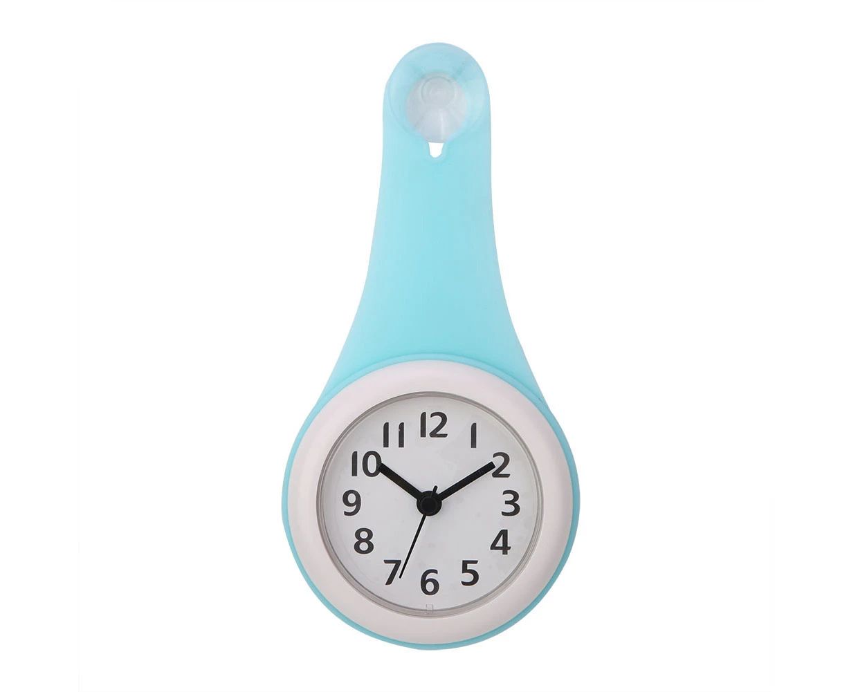 Fashionable Waterproof Hanging Bathroom Kitchen Clock Home Decoration (Blue)