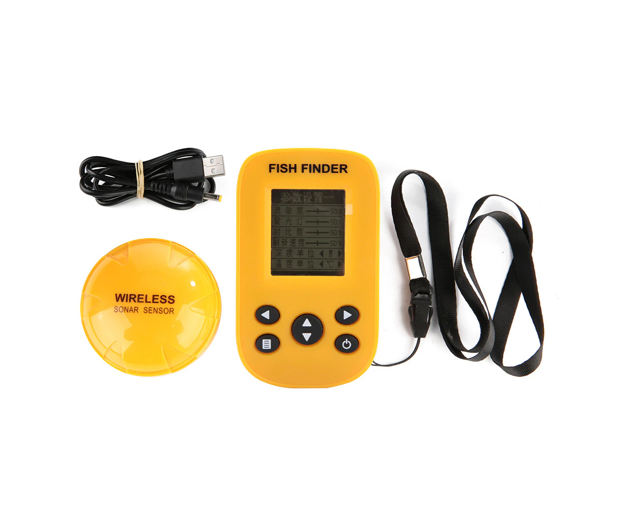 0.6-100M Depth 125Khz Waterproof Portable Wireless Sonar Fish Finder With Lcd Display