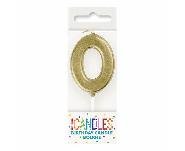 Mini Gold No. 0 Numeral Pick Candles