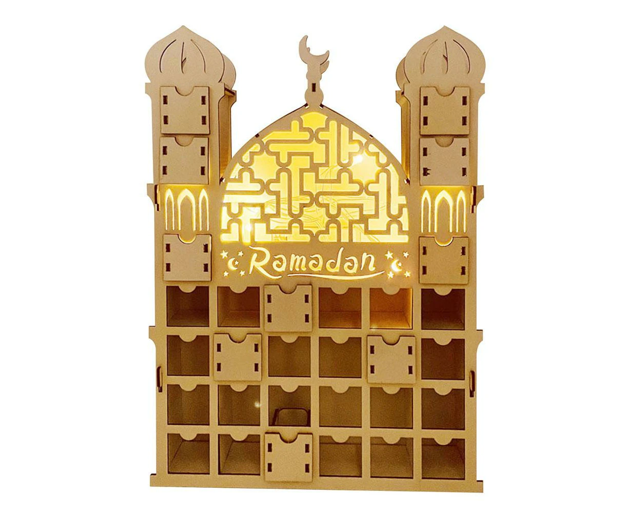 Wooden Ramadan Advent Calendar 2022 Eid Ramadan Mubarak Advent Calendar with Drawers 30 Days Contdown Calendar Decorations