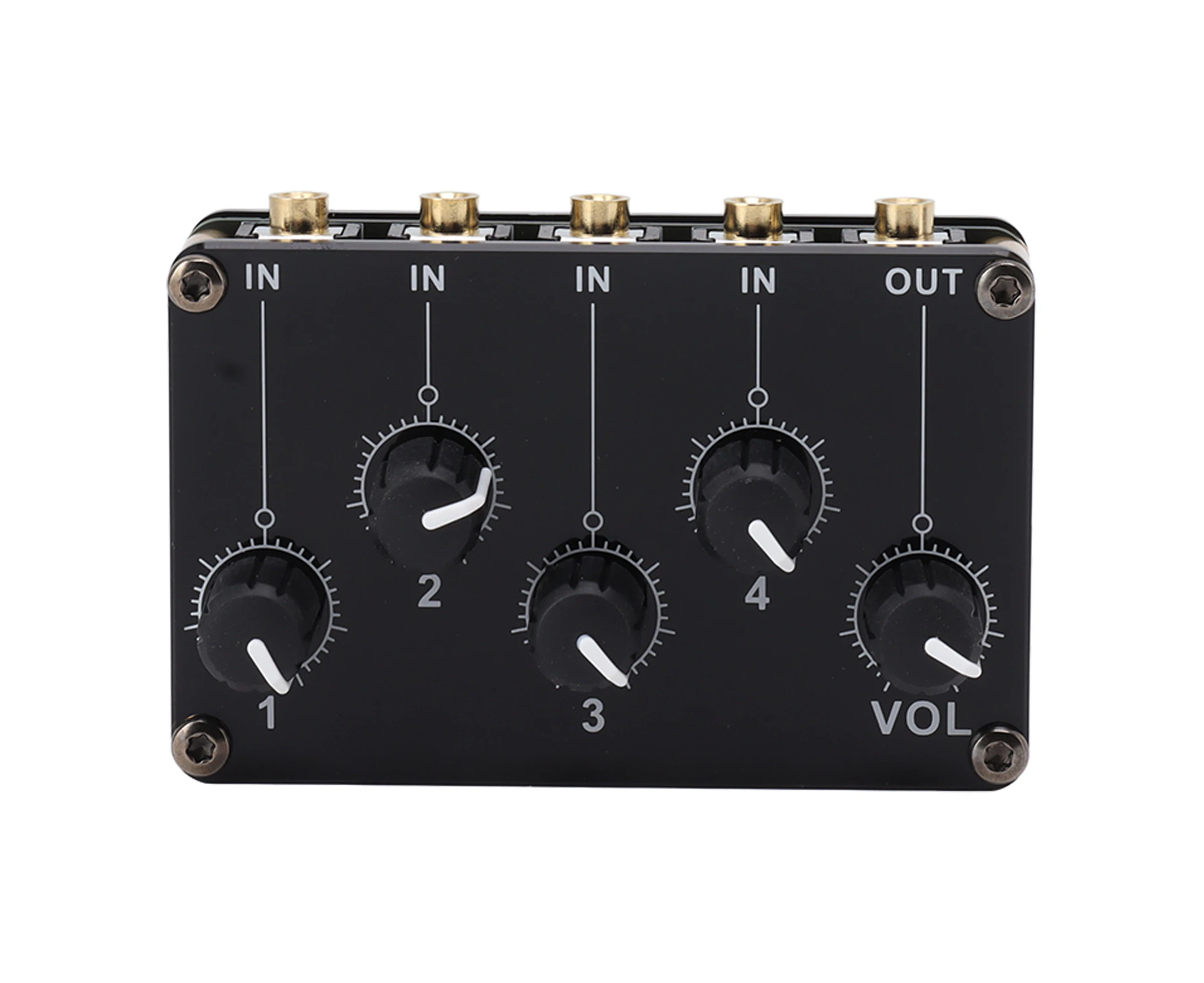 Portable Sound Mixer Metal Passive Circuit Design 1 Input 4 Outputs 4 Channel Sound Mixer For Pc Recording