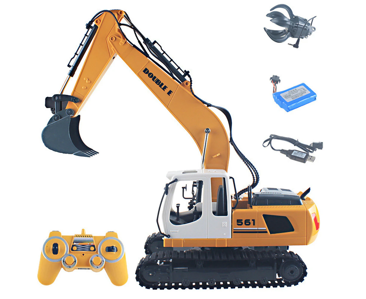 E561 17-pass Large Remote Control Excavator Toy Detachable Diy Function Rechargeable Engineering Vehicle Model For Children Boy Excavator