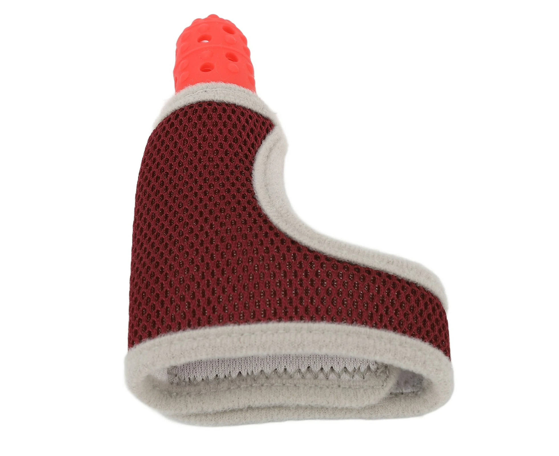 Baby Thumb Sucking Finger Guard Silicone Breathable Elastic Mesh Adjustable Finger Sucking Glove Red