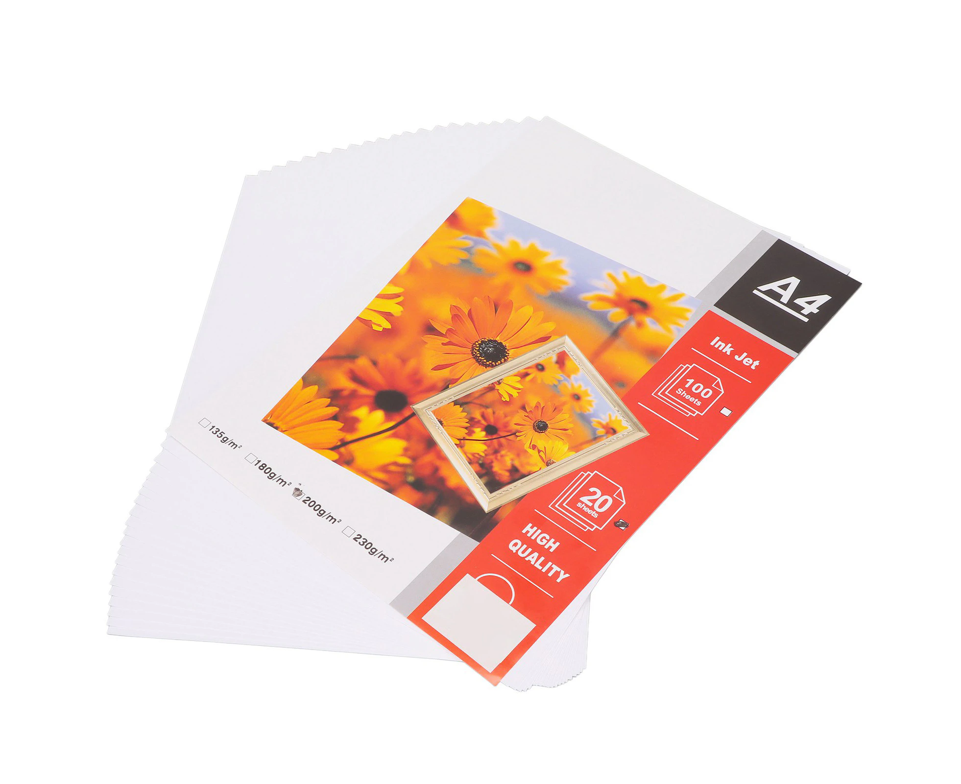 20Pcs Matte Photo Paper Durable Paper A4 8.3X11.7In Glossy Surface Water Resistant High Light Photo Printer Paper