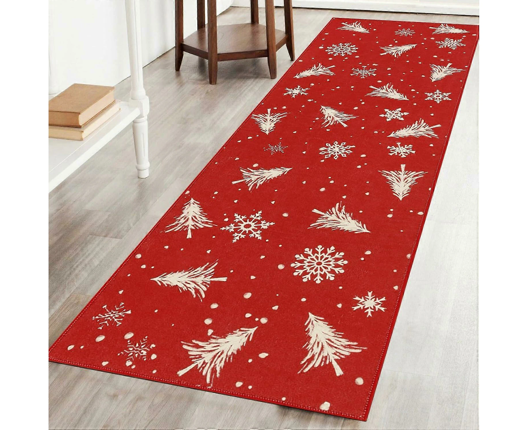 Christmas Runner Rug 2x6 ft Non Slip Low Pile Christmas Rug Christmas Tree and