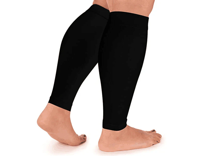 Plus Size Calf Sleeve Sport Cycling Running Gym Compression Support Calf Sleeve-4XL-Black