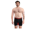 3 x Bonds Mens Chafe Off Trunks Black/Red Underwear