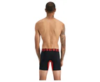 3 x Bonds Mens Chafe Off Trunks Black/Red Underwear