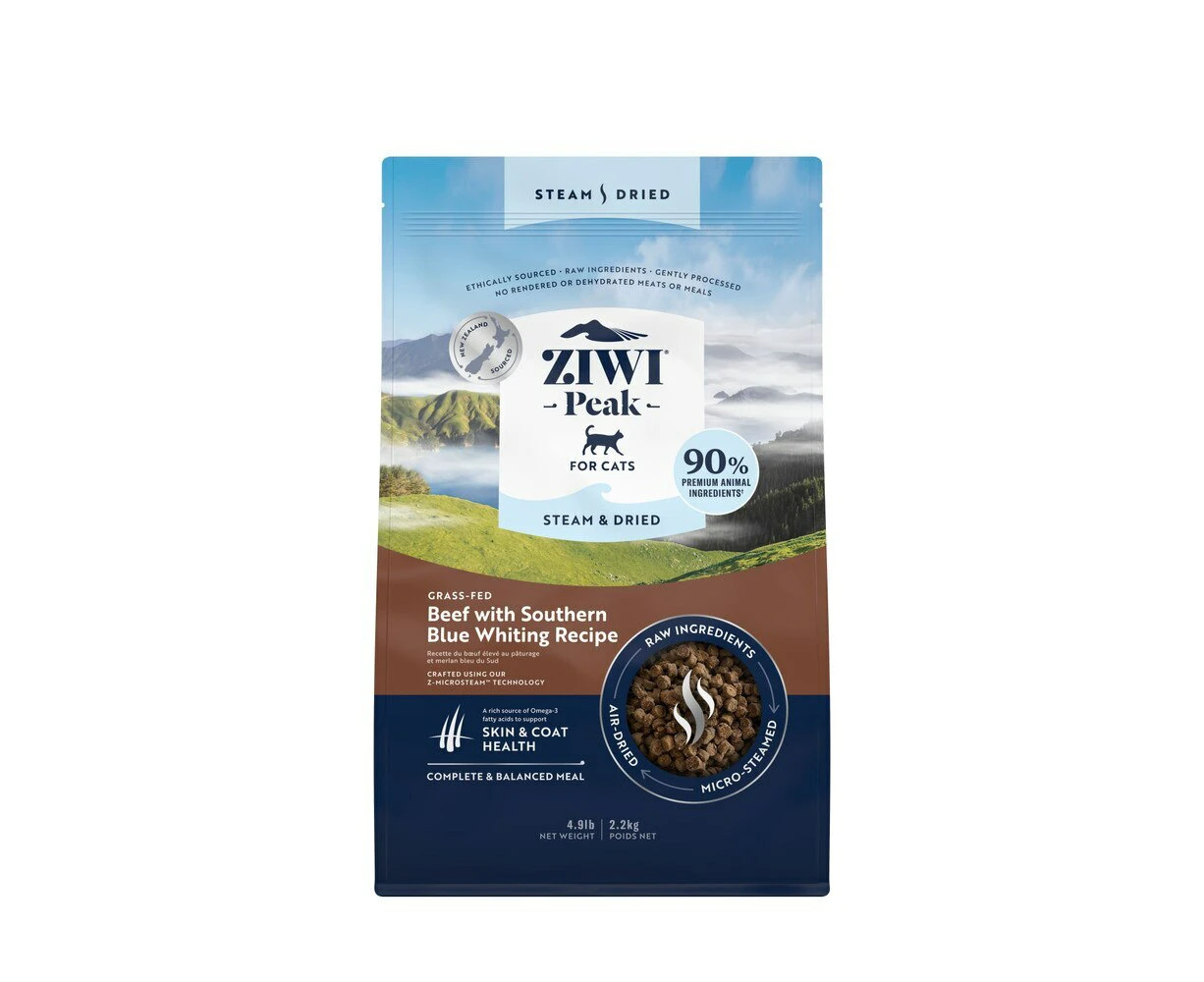 Ziwi Peak 2.2kg Beef with Southern Blue Whiting Steam & Dried Cat Food