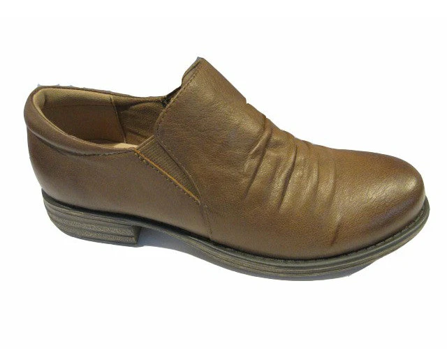 Womens Natural Comfort Carter Leather Flats Slip On Coffee Shoes