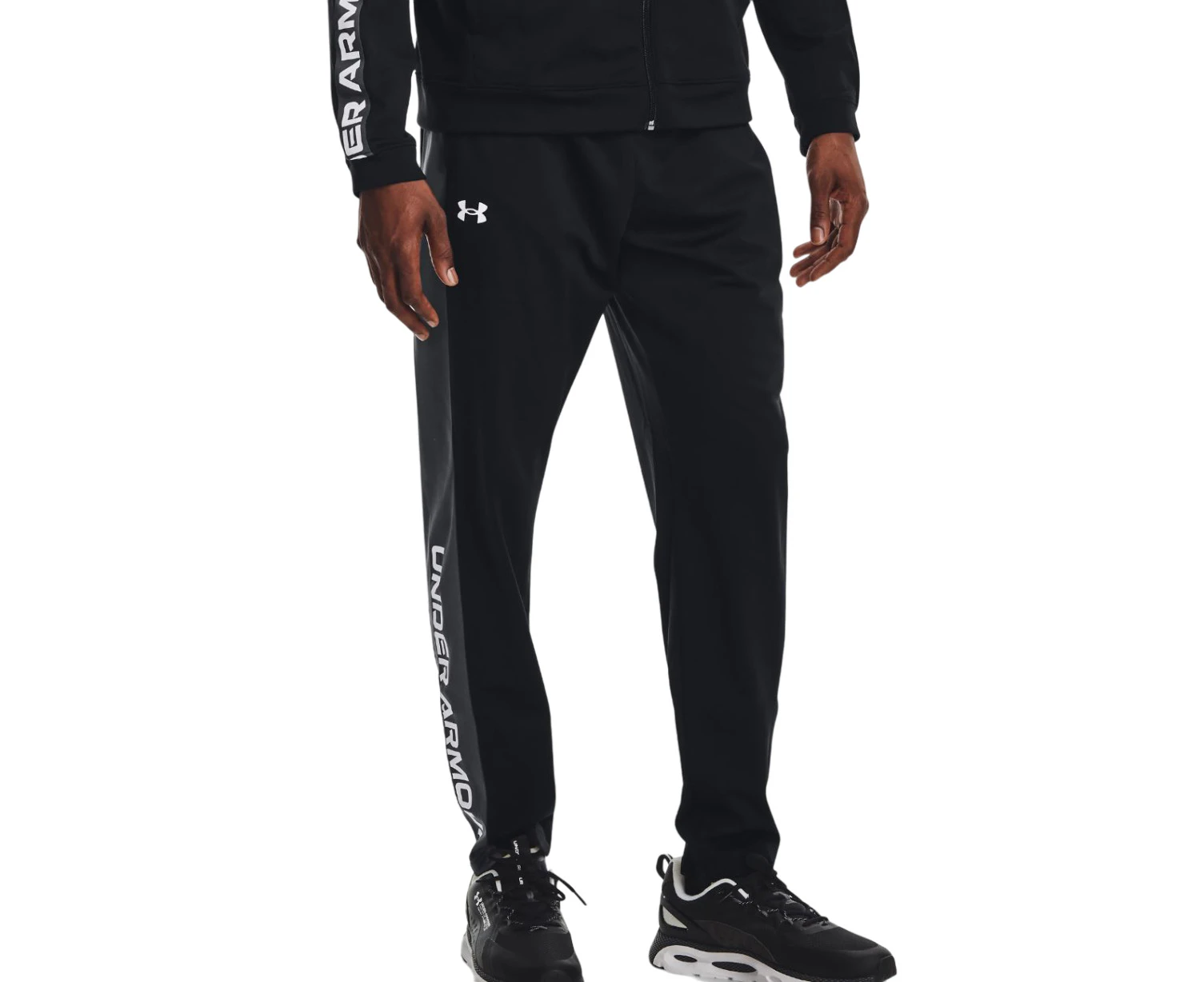 Mens Under Armour Brawler Pants Black/Grey Joggers Athletic Trackies Polyester