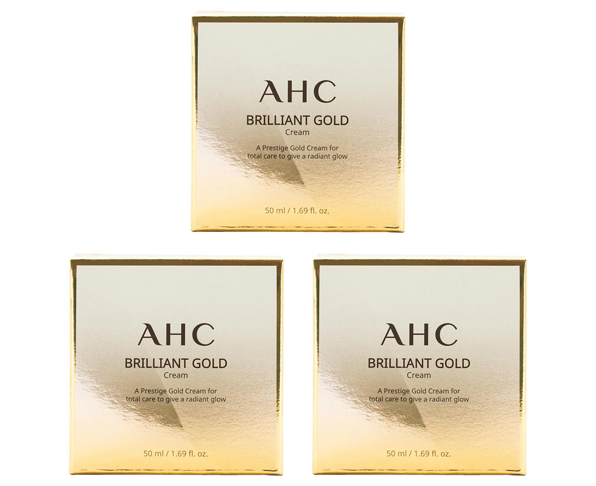 3x AHC 50ml Brilliant Gold Cream Radiant Glow Hydrating Moisturising Skin Care