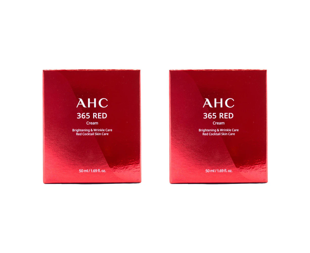 2x AHC 365 Red Cream 50ml Whitening & Wrinkle Beauty Care For All Skin Types