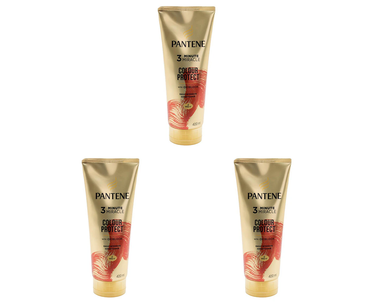 3x Pantene 400ml 3 Minute Miracle Colour w/ Oxiblock Intensive Conditioner