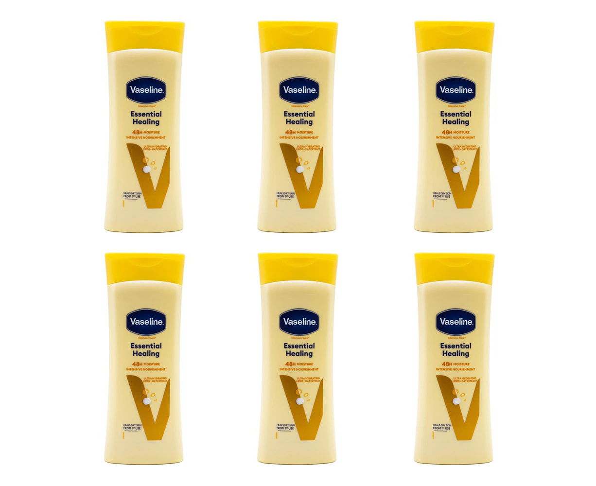 6x Vaseline 400ml Intensive Care Body Lotion Essential Healing For Dry Skin