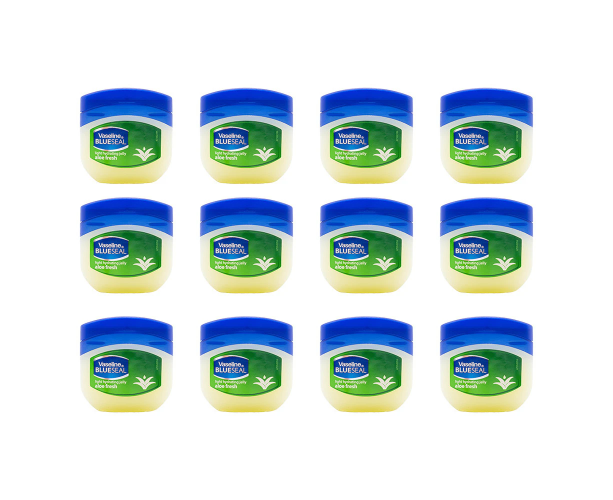 12x Vaseline Blue Seal 50ml Petroleum Jelly Jar Moisturising Balm Aloe Fresh