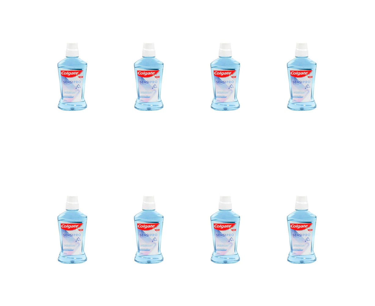 8x Colgate 500ml Sensipro Mouthwash Mild Mint Alcohol Free For Sensitive Mouth