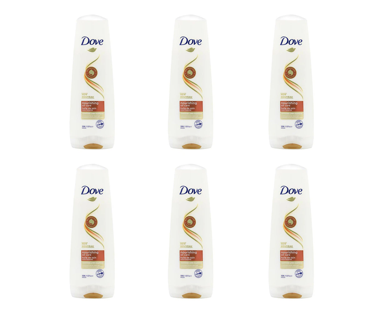 6x Dove Nourishing Oil Care 350ml Moisturising Conditioner For Damaged Hair