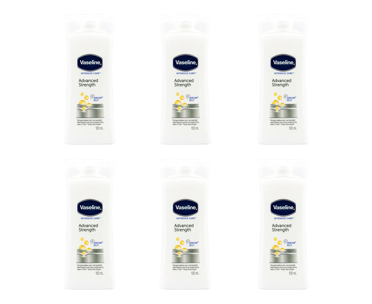 6x Vaseline 100ml Intensive Care Body Lotion Advanced Strength For Very Dry Skin