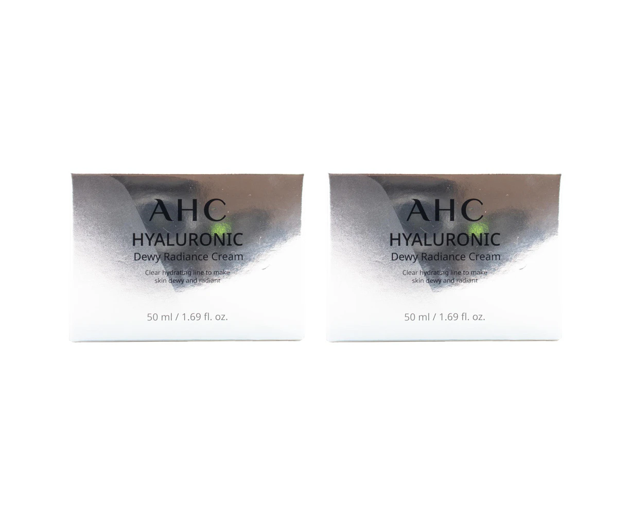 2x AHC 50ml Hyaluronic Dewy Radiance Cream Hydrating Moisturising Skin Care