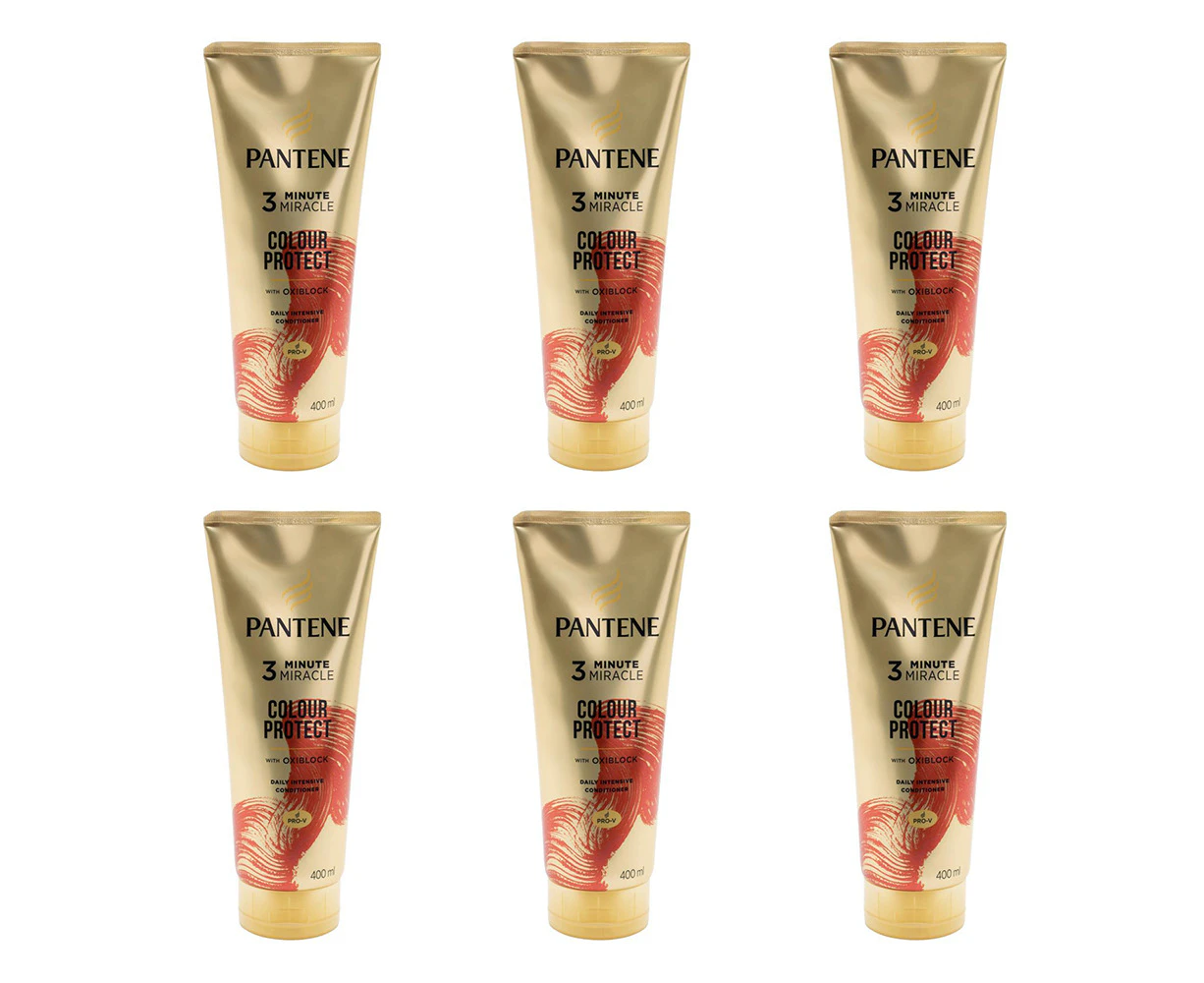 6x Pantene 400ml 3 Minute Miracle Colour w/ Oxiblock Intensive Conditioner