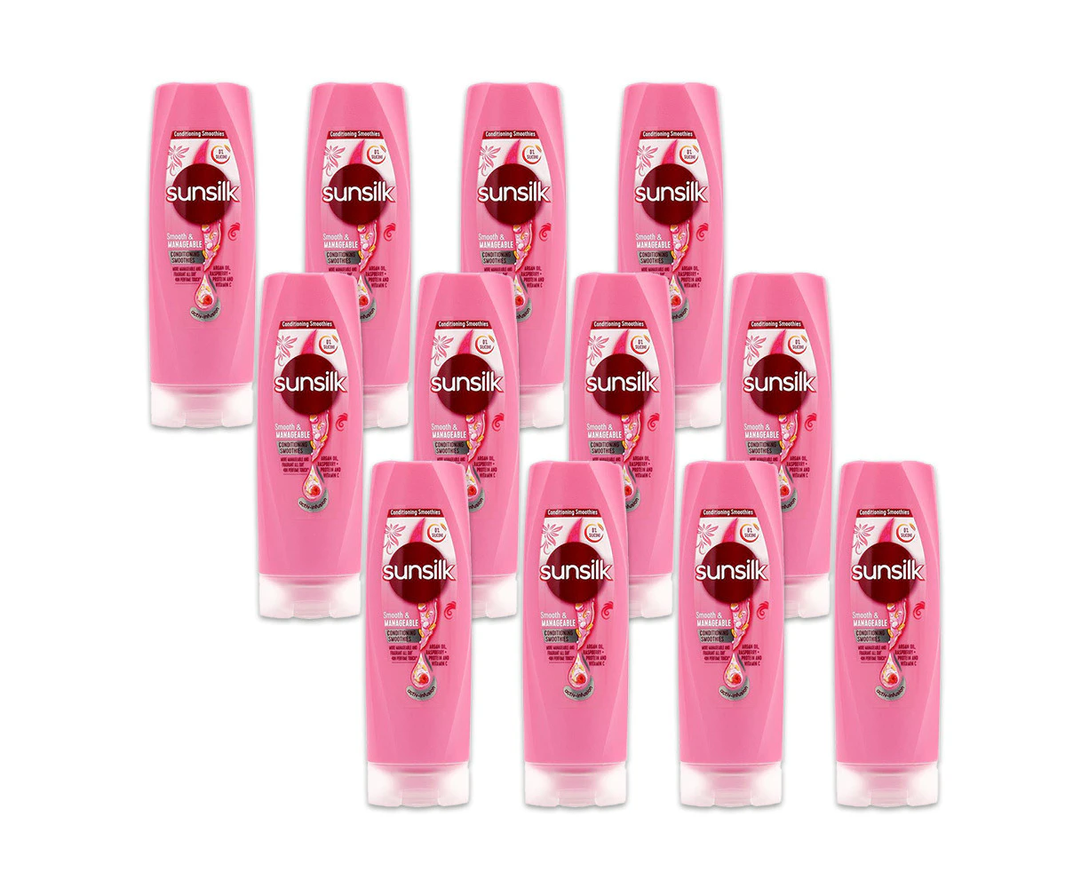 12x Sunsilk 160ml Womens Smooth & Manageable w/ Argan Oil Hair Care Conditioner