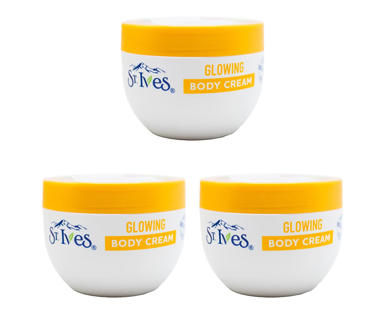 3x St Ives 300ml Body Cream Glowing Apricot Moisturising Hydrating Skin Care