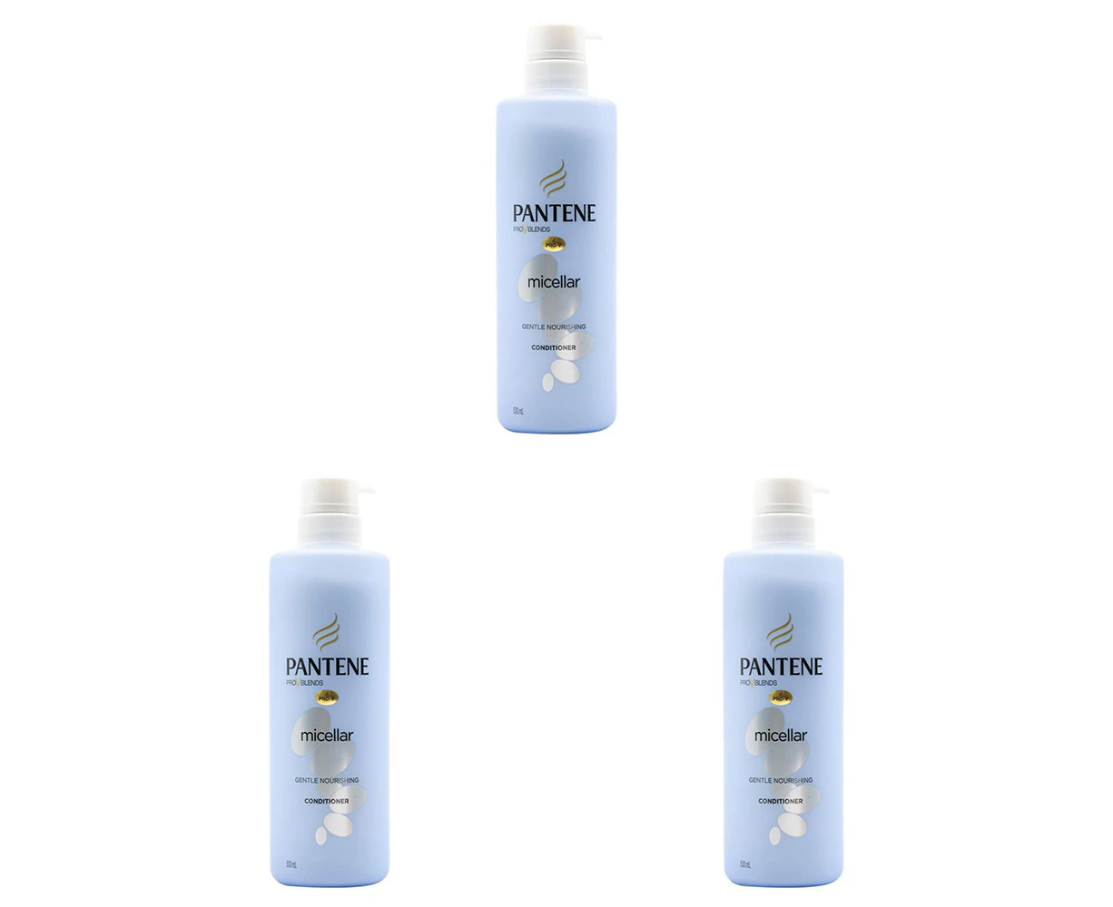 3x Pantene 530ml Pro V Blends Micellar Gentle Nourishing Conditioner Hair Care