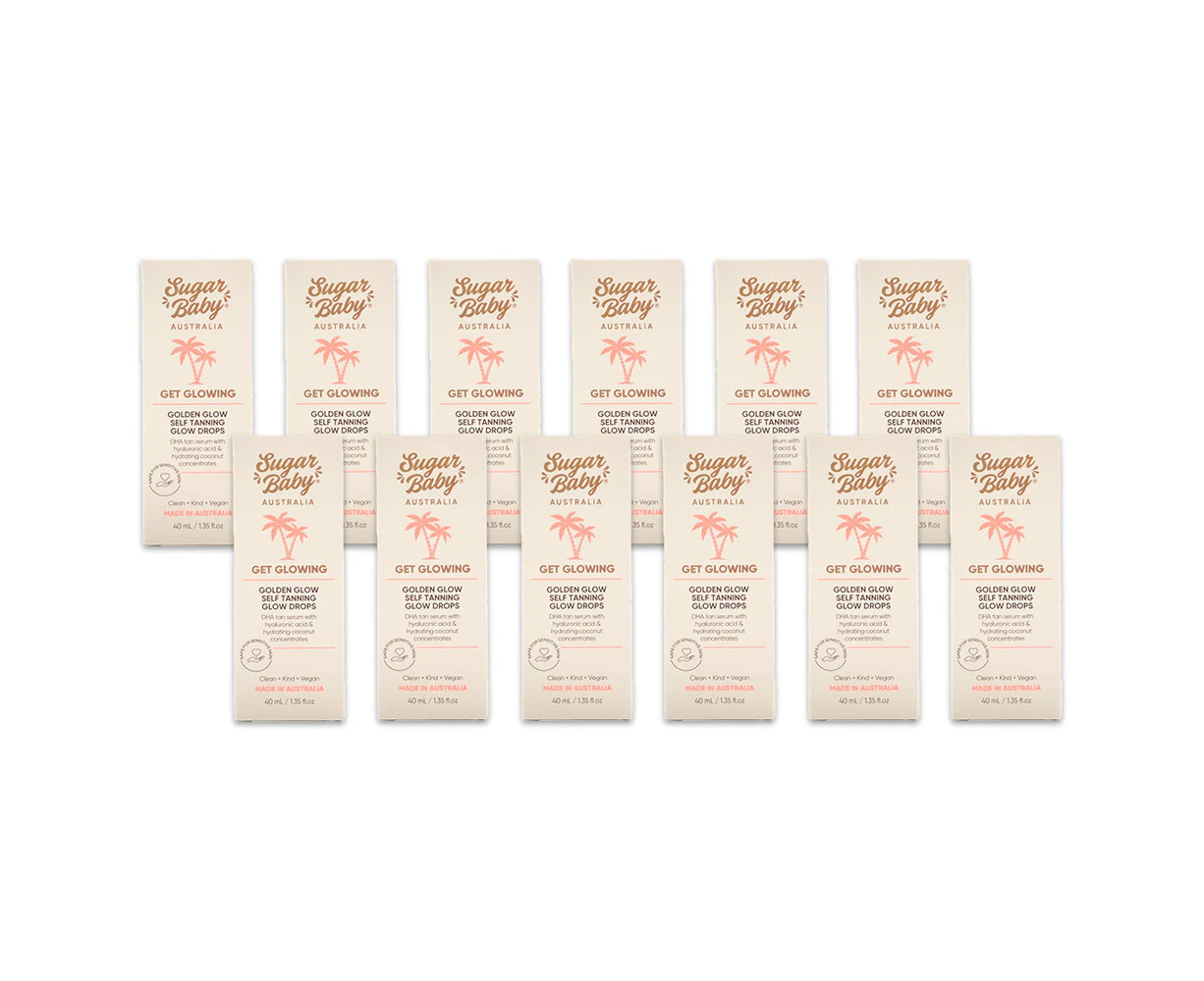 12x Sugar Baby Get Glowing 40ml Golden Glow Self Tanning Glow Drops Skin Care