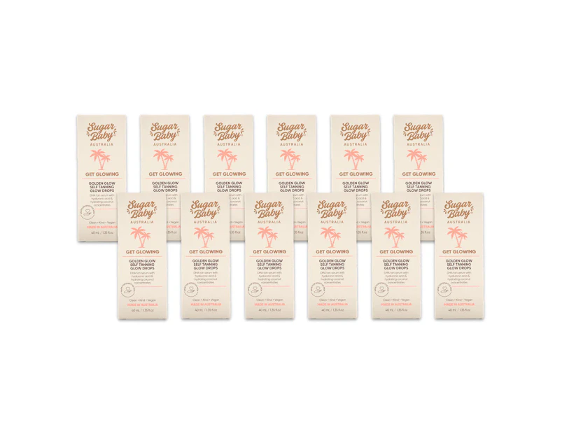 12x Sugar Baby Get Glowing 40ml Golden Glow Self Tanning Glow Drops Skin Care