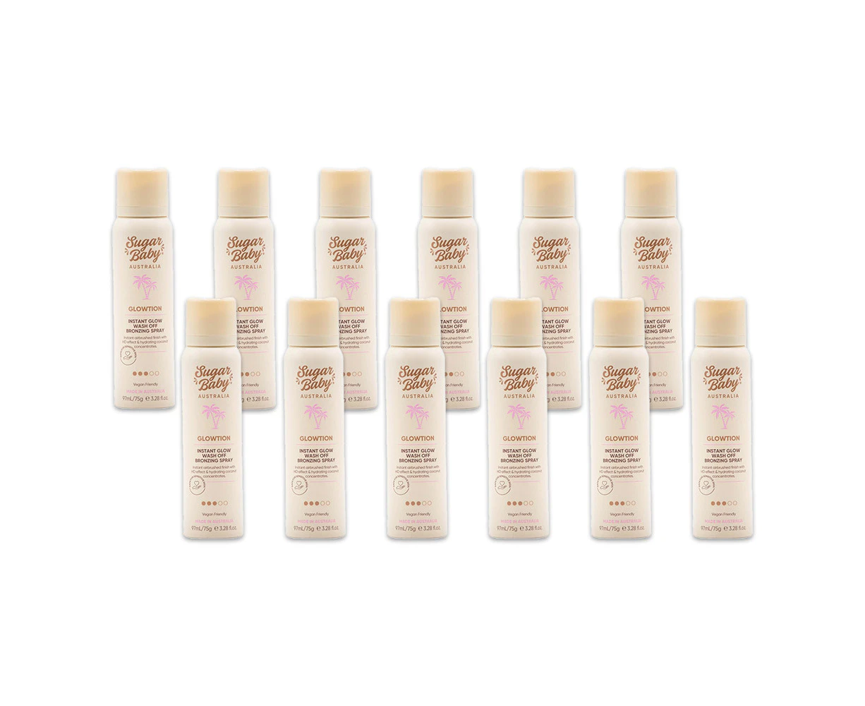 12x Sugar Baby Glowtion 97ml Instant Glow Wash Off Bronzing Spray Self Tanning