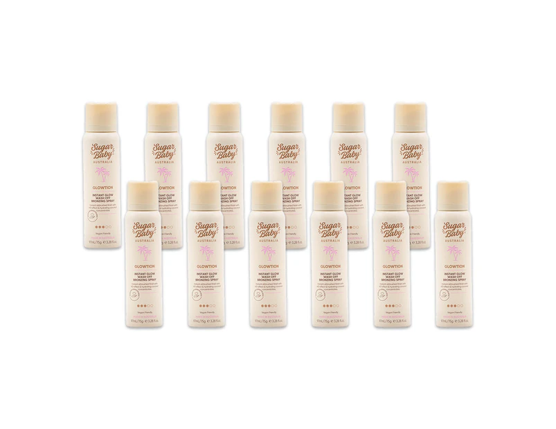 12x Sugar Baby Glowtion 97ml Instant Glow Wash Off Bronzing Spray Self Tanning