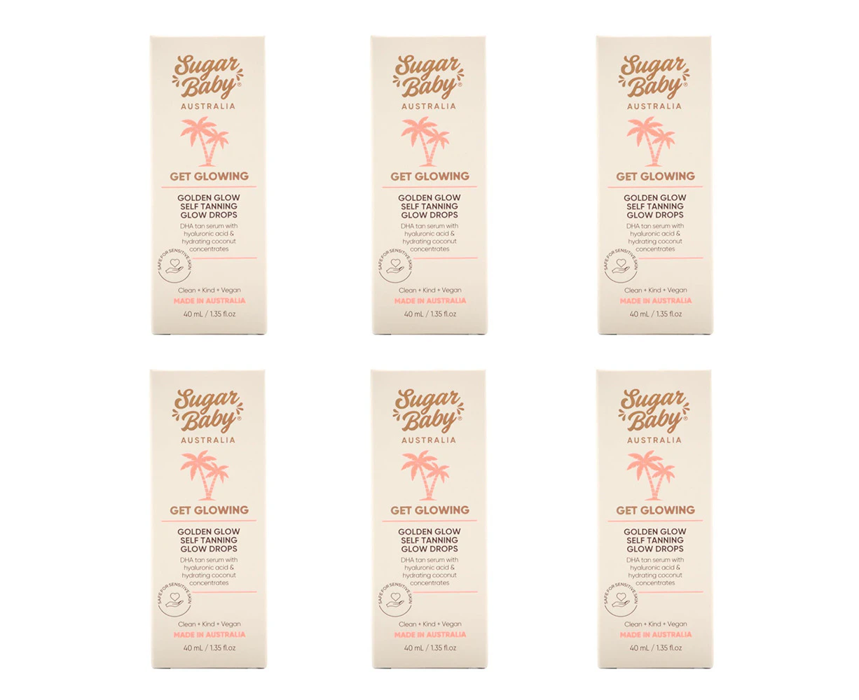 6x Sugar Baby Get Glowing 40ml Golden Glow Self Tanning Glow Drops Skin Care