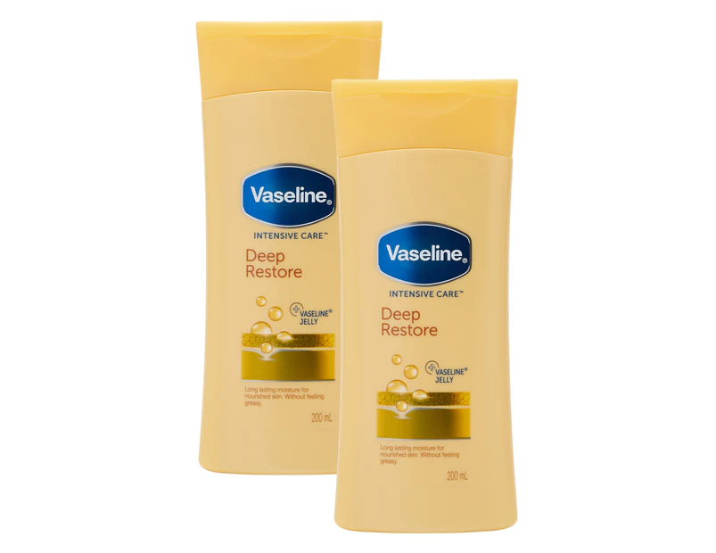 2 x Vaseline Intensive Care Deep Restore Body Lotion 200mL