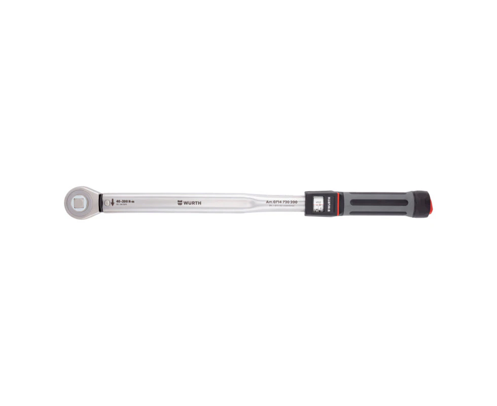 Wurth 1/2 Inch Torque Wrench 40-200Nm Ratchet Drive Tool for Precise Bolt Tightening