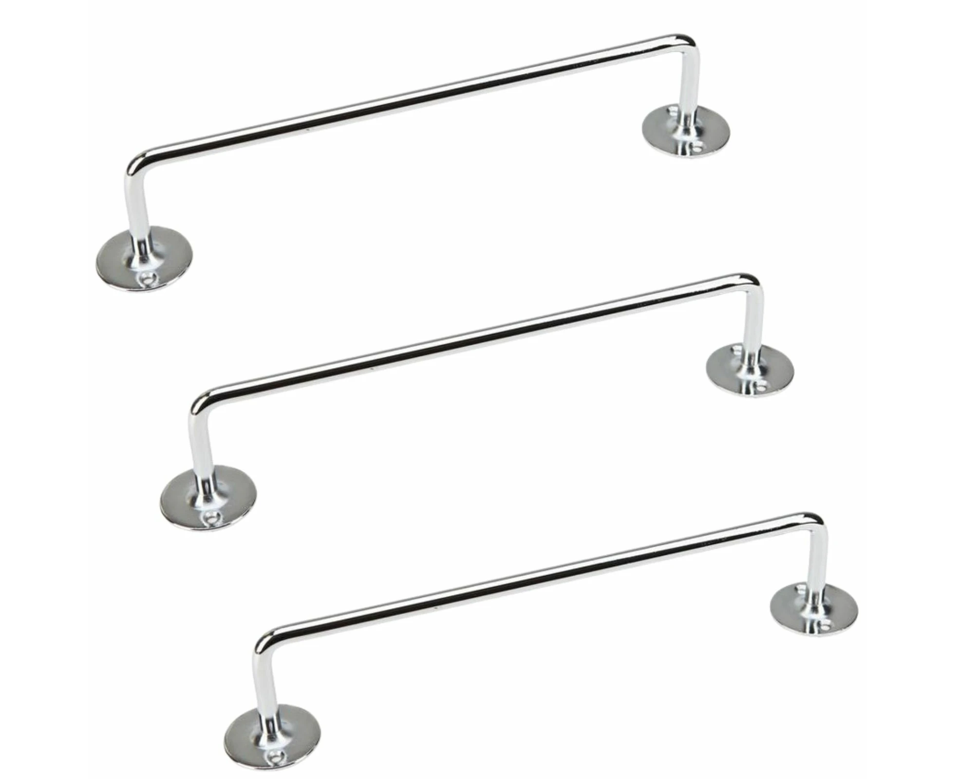 3x 460mm Chrome Tea Towel Rail Stainless Steel Holder Rack