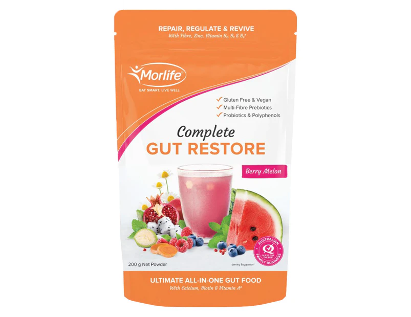 Morlife Complete Gut Restore Berry Melon 200g