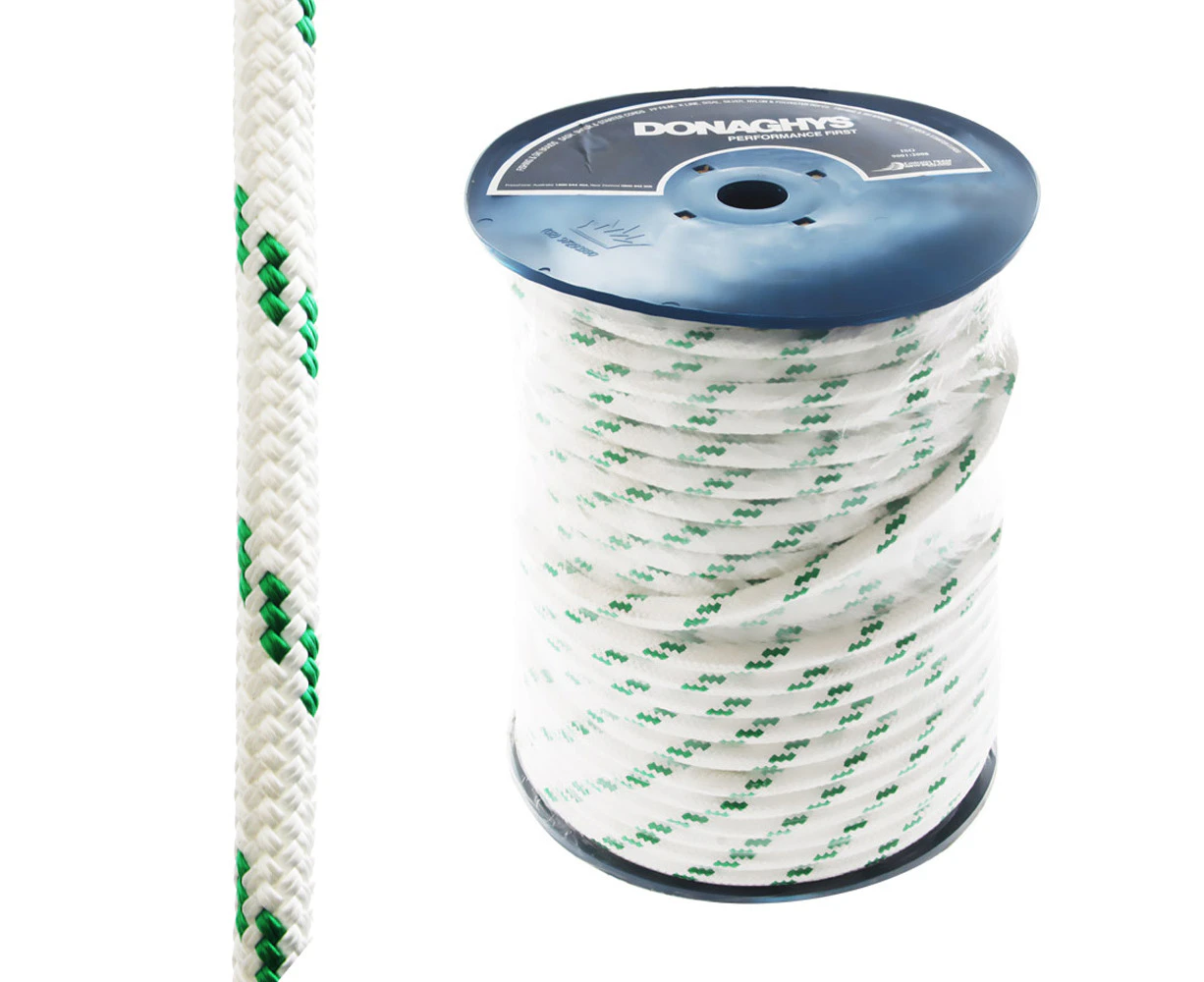 Donaghys Yachtmaster XS Cruising Braid Rope 14mm x 1m Green Fleck