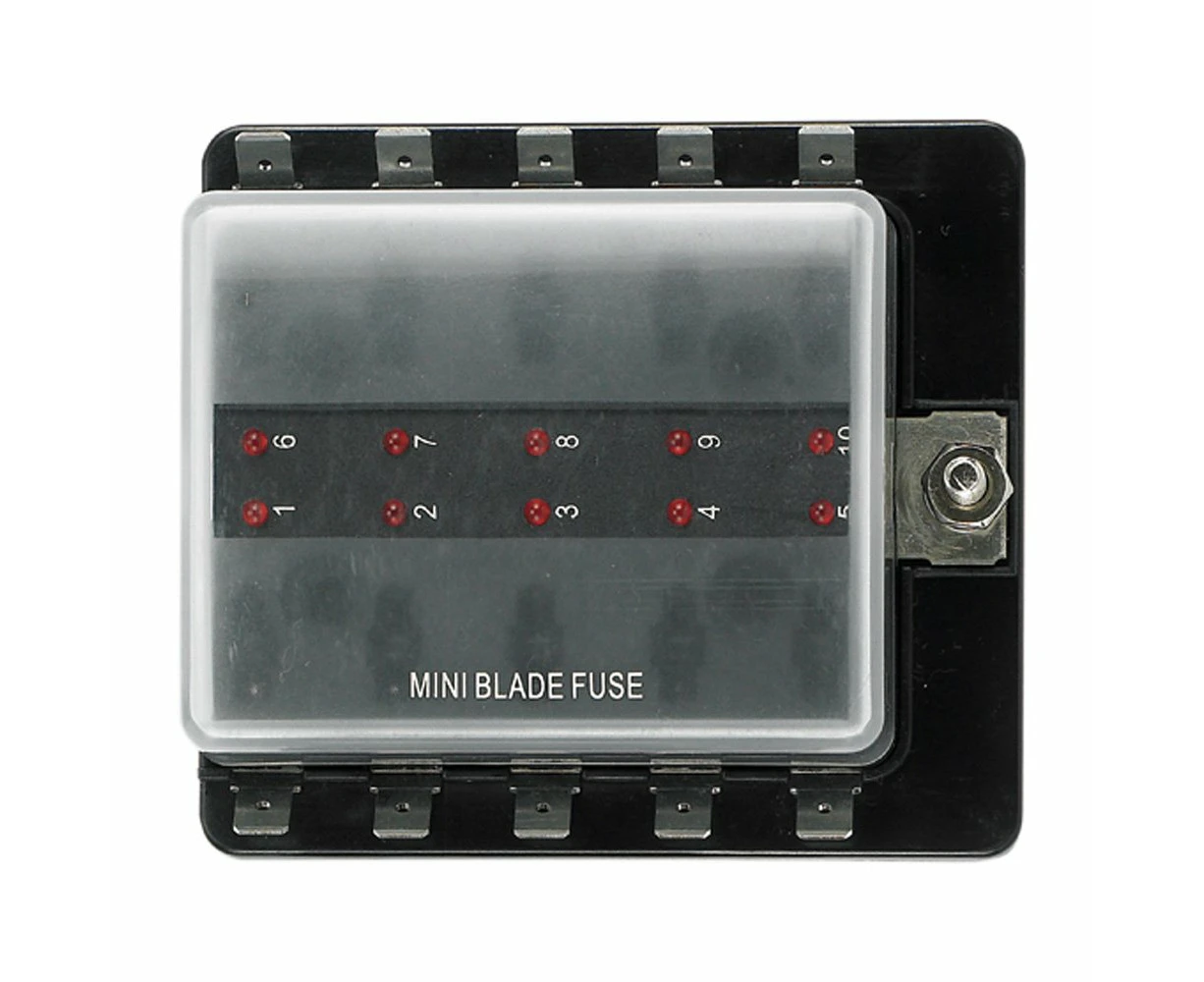 Marine Fuse Holder 10 Gang with LED Indicator