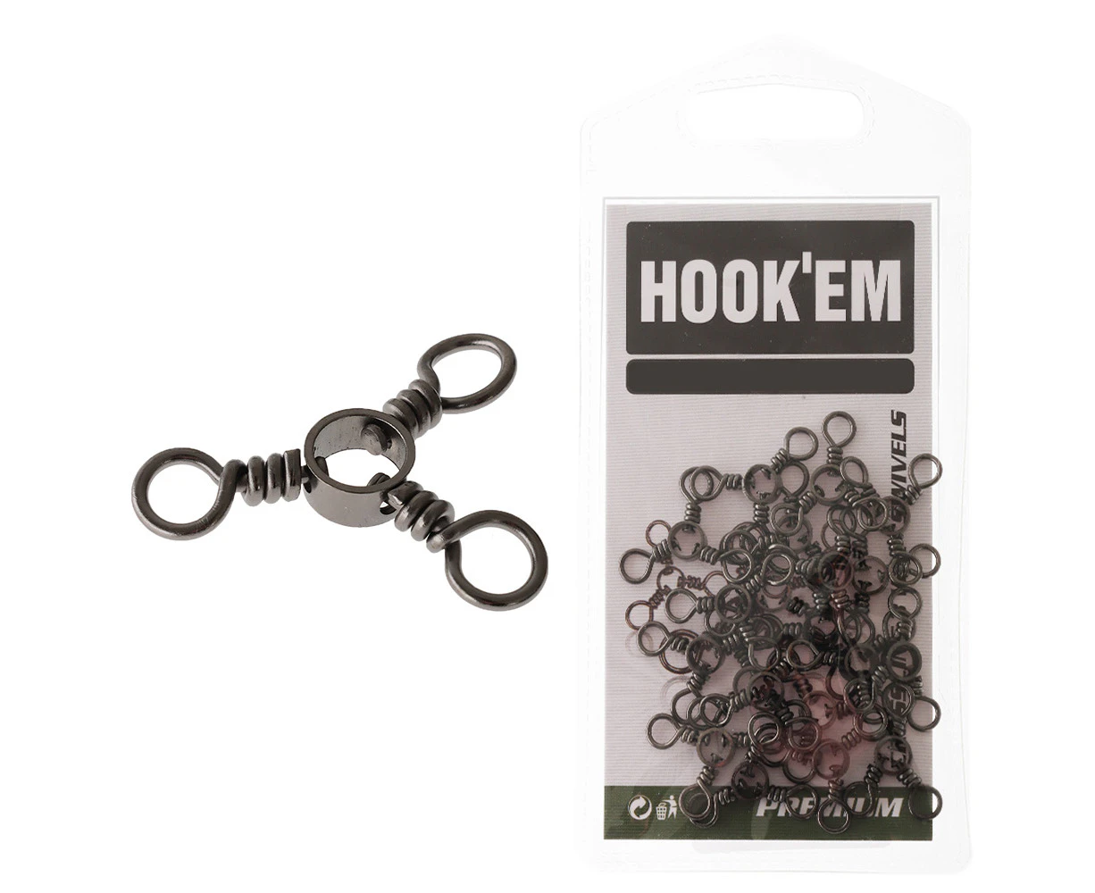 Hook'em Premium Crossline Swivels 13kg Qty 20